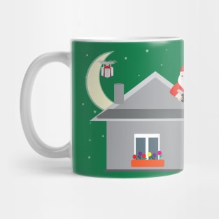 Santa Claus Sending a drone with a gift box Mug